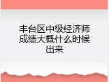 丰台区中级经济师成绩大概什么时候出来