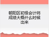 朝阳区初级会计师成绩大概什么时候出来