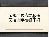 宝鸡二级应急救援员培训学校哪里好