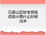 石景山区软考高级成绩大概什么时候出来