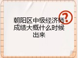 朝阳区中级经济师成绩大概什么时候出来