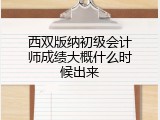 西双版纳初级会计师成绩大概什么时候出来
