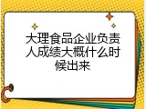 大理食品企业负责人成绩大概什么时候出来