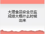 大理食品安全总监成绩大概什么时候出来