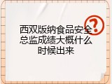 西双版纳食品安全总监成绩大概什么时候出来