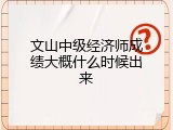 文山中级经济师成绩大概什么时候出来