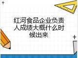 红河食品企业负责人成绩大概什么时候出来