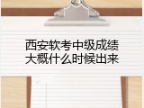 西安软考中级成绩大概什么时候出来