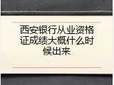 西安银行从业资格证成绩大概什么时候出来