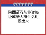 陕西证券从业资格证成绩大概什么时候出来