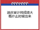 迪庆审计师成绩大概什么时候出来