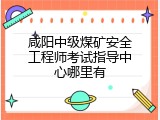 咸阳中级煤矿安全工程师考试指导中心哪里有