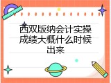 西双版纳会计实操成绩大概什么时候出来