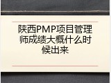 陕西PMP项目管理师成绩大概什么时候出来