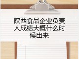 陕西食品企业负责人成绩大概什么时候出来