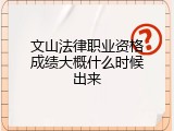 文山法律职业资格成绩大概什么时候出来