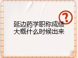 延边药学职称成绩大概什么时候出来