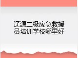 辽源二级应急救援员培训学校哪里好