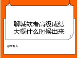 聊城软考高级成绩大概什么时候出来