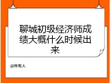 聊城初级经济师成绩大概什么时候出来
