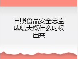 日照食品安全总监成绩大概什么时候出来