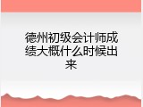 德州初级会计师成绩大概什么时候出来