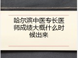 哈尔滨中医专长医师成绩大概什么时候出来