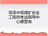 菏泽中级煤矿安全工程师考试指导中心哪里有