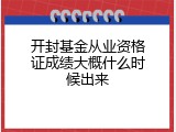 开封基金从业资格证成绩大概什么时候出来