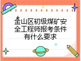 金山区初级煤矿安全工程师报考条件有什么要求