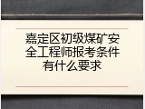 嘉定区初级煤矿安全工程师报考条件有什么要求