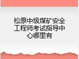 松原中级煤矿安全工程师考试指导中心哪里有