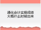 通化会计实操成绩大概什么时候出来