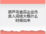 葫芦岛食品企业负责人成绩大概什么时候出来