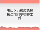 宝山区五级应急救援员培训学校哪里好