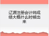辽源注册会计师成绩大概什么时候出来