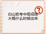 白山软考中级成绩大概什么时候出来