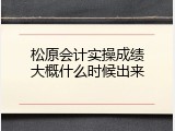 松原会计实操成绩大概什么时候出来