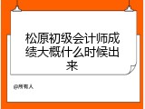 松原初级会计师成绩大概什么时候出来