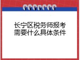 长宁区税务师报考需要什么具体条件