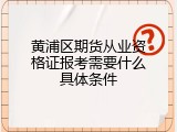黄浦区期货从业资格证报考需要什么具体条件
