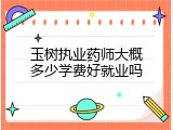 玉树执业药师大概多少学费好就业吗