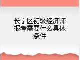 长宁区初级经济师报考需要什么具体条件