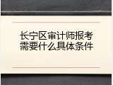 长宁区审计师报考需要什么具体条件