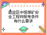 嘉定区中级煤矿安全工程师报考条件有什么要求