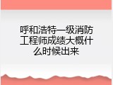 呼和浩特一级消防工程师成绩大概什么时候出来