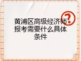 黄浦区高级经济师报考需要什么具体条件