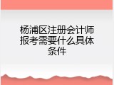 杨浦区注册会计师报考需要什么具体条件