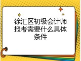 徐汇区初级会计师报考需要什么具体条件