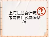 上海注册会计师报考需要什么具体条件